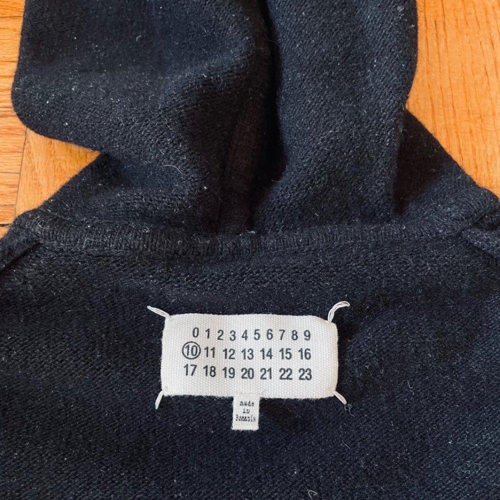 Maison Margiela Black 100% Wool Hoodie - Oversized